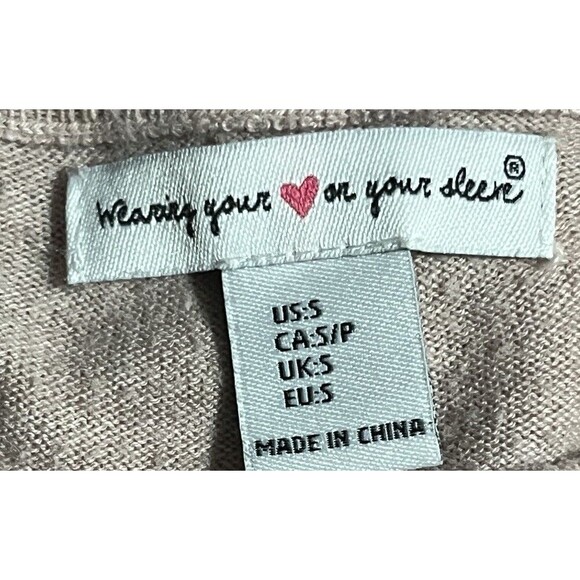 Wearing‎ Your Heart on Your Sleeve Sweater Pink Stripe Long Back Split Hem Small - Picture 5 of 5